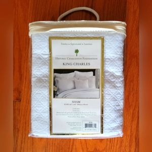 NWT Historic Charleston Collection King Charles Euro Sham White 100% Cotton